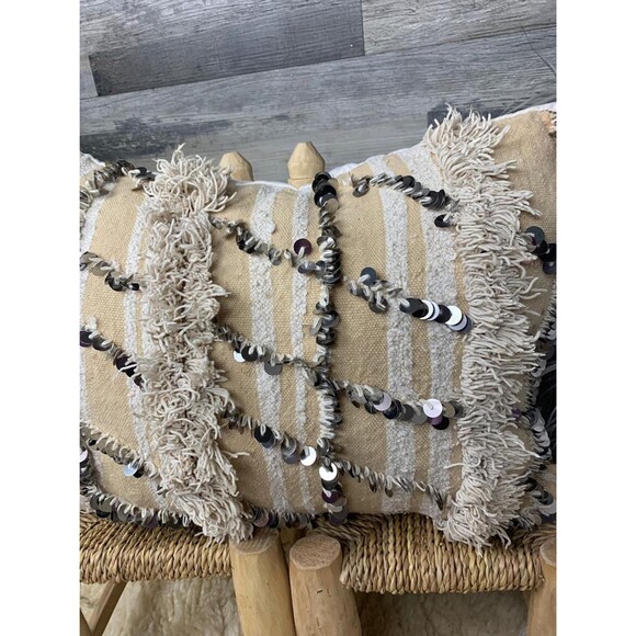 Vintage Handira Pillow Cover Moroccan Berber Wedding Blanket Cushion 03YS0049 - Picture 8 of 9